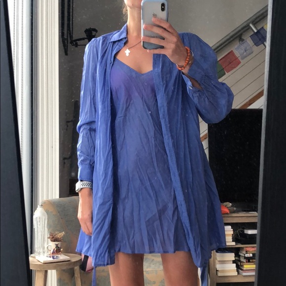 Jack Rogers sz 4 periwinkle shirt dress with slip - Picture 3 of 5